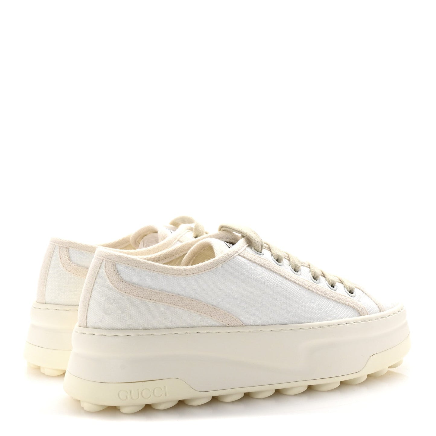 Gucci GG Monogram Womens 1977 Tennis Platform 52mm Sneakers 37 Great White Mystic White