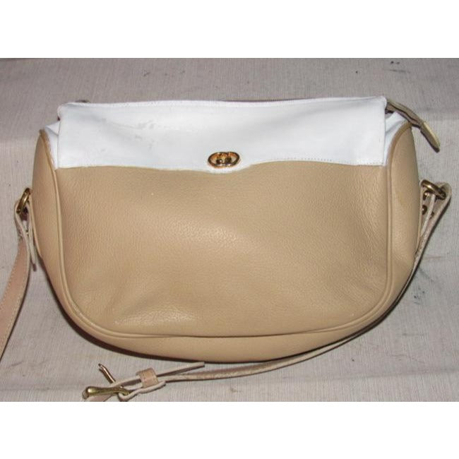 Gucci Vintage White And Camel Leather Cross Body Bag