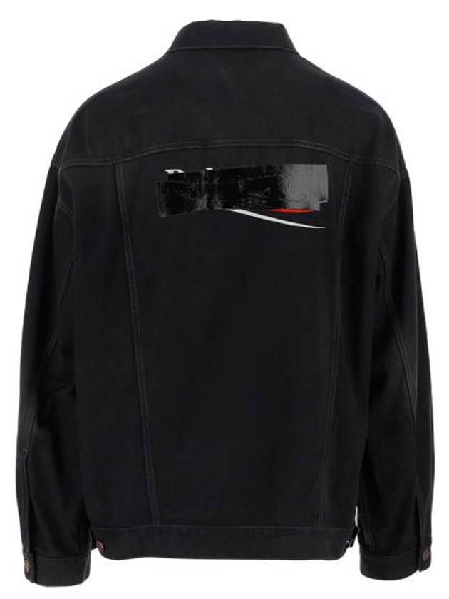 Luxury Balenciaga Trending 2026 Political Campaign Logo Oversized Denim Jacket Black