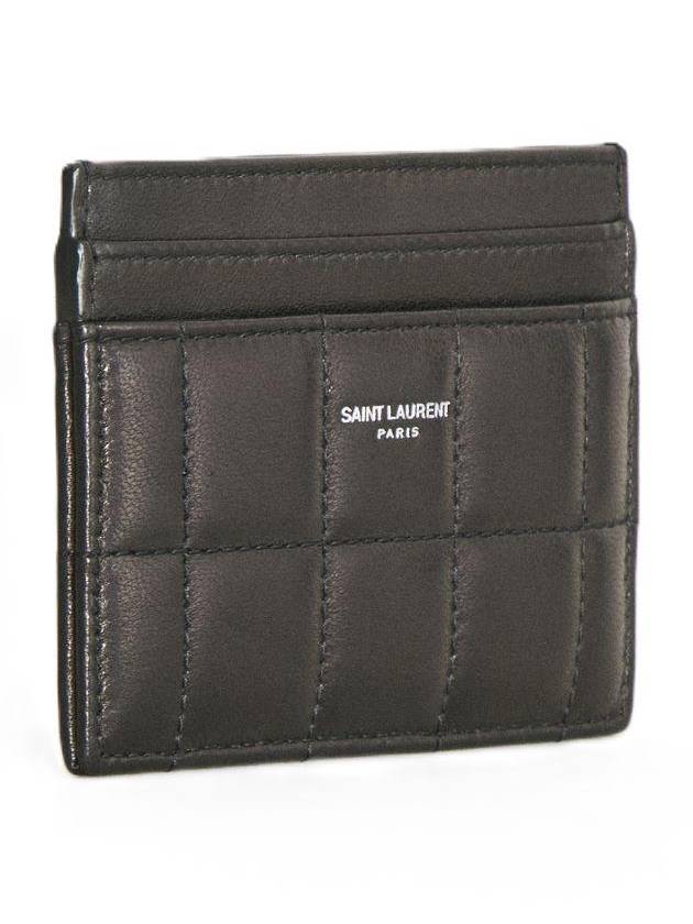 Luxury Saint Laurent Trending 2025 Logo Print Quilted Card Wallet Black