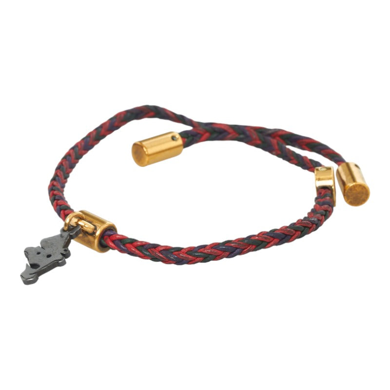 Louis Vuitton Bracelet MP234E Red Black Gold Leather  Louis Vuitton