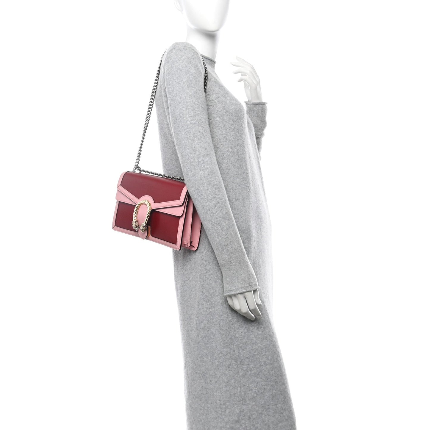 Gucci Azalea Calfskin Enamel Small Dionysus Shoulder Bag New Cherry Red Wild Rose Off White