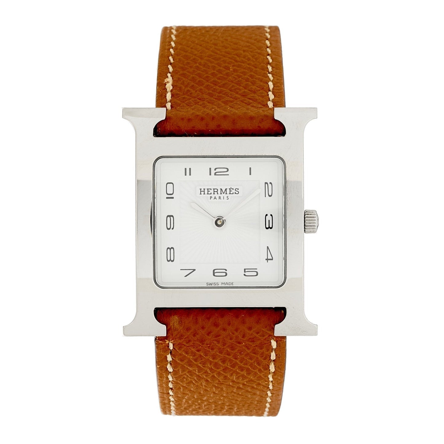 Hermes Stainless Steel Epsom 26mm Heure H Hour Quartz Watch  Gold
