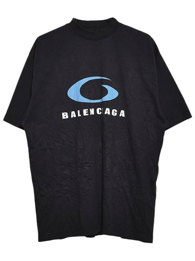 Luxury Balenciaga Trending 2026 Logo Print Cotton Short Sleeve T-Shirt Black
