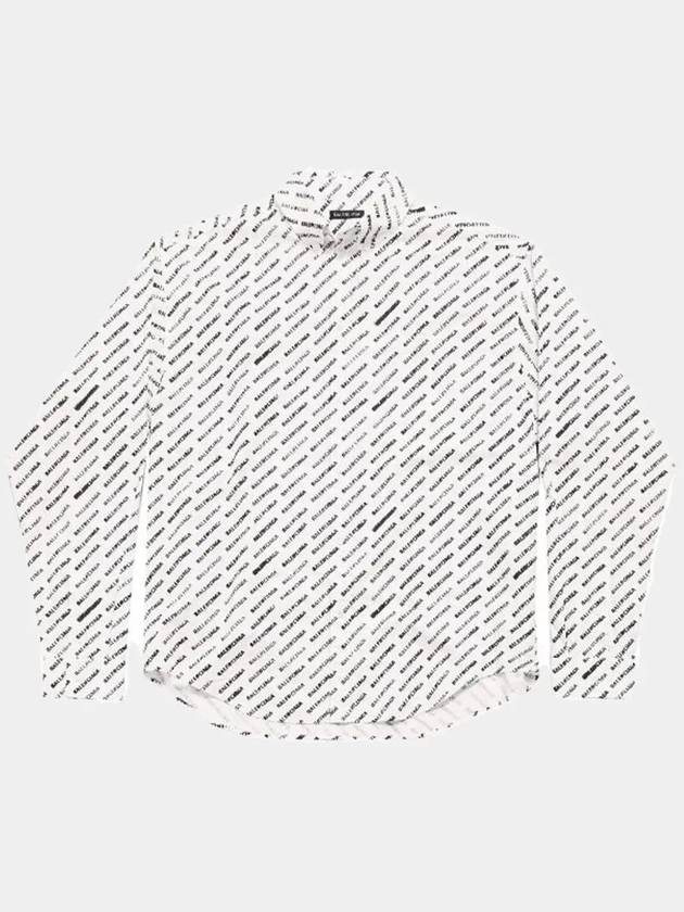Luxury Balenciaga Trending 2026 Allover Logo Print Long Sleeve Shirt White Black