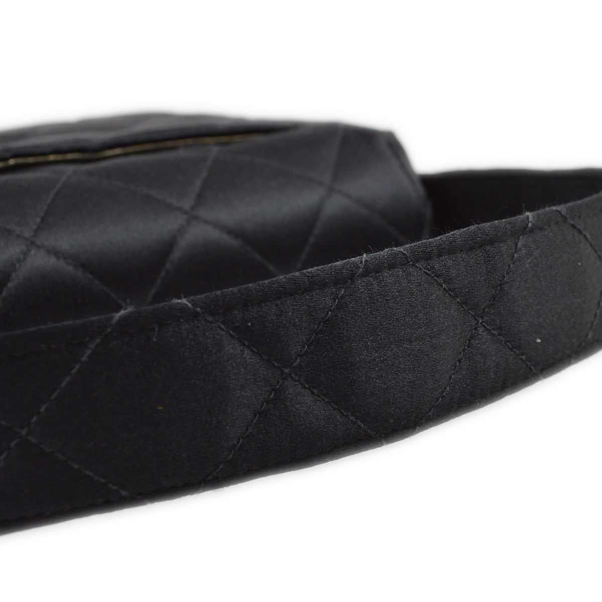 Chanel Black Satin Mini Classic Square Flap Handbag