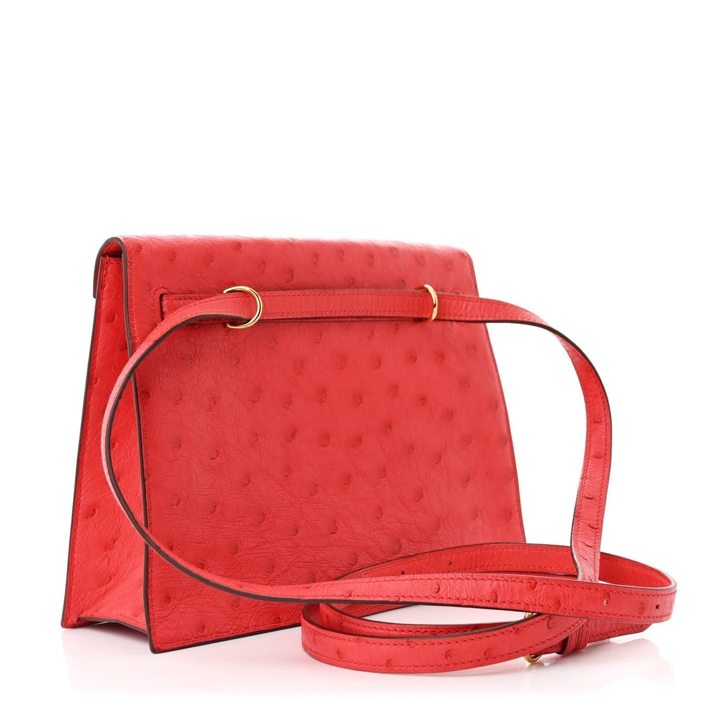 Hermes Ostrich Kelly Danse II Belt Bag Rouge Vif