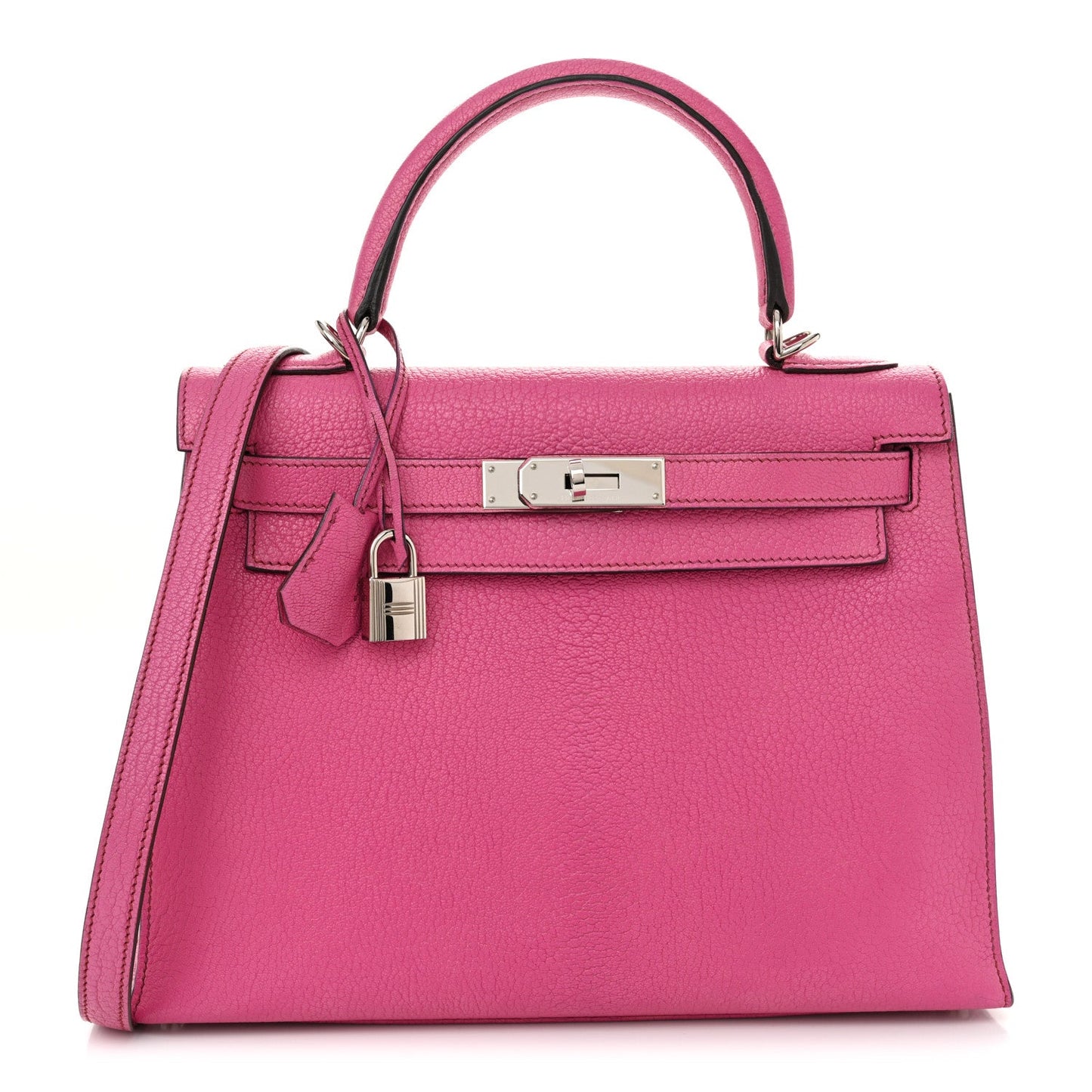 Hermes Chevre De Coromandel Kelly Sellier 28 Fuchsia