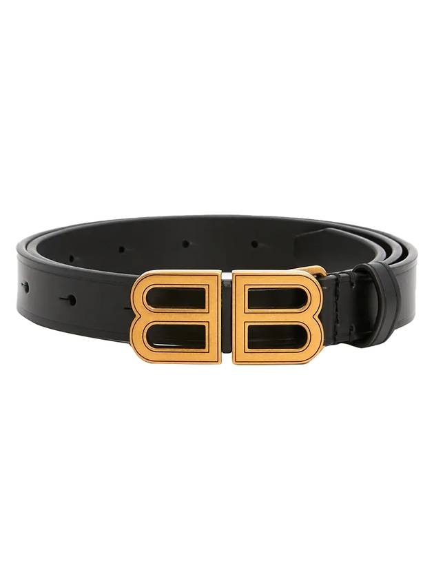 Luxury Balenciaga Trending 2026 Hourglass Thin Leather Belt Black
