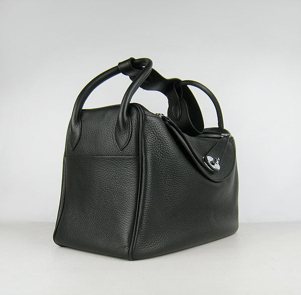 Luxury Hermes Lindy 34cm handbag 6208 black Silver