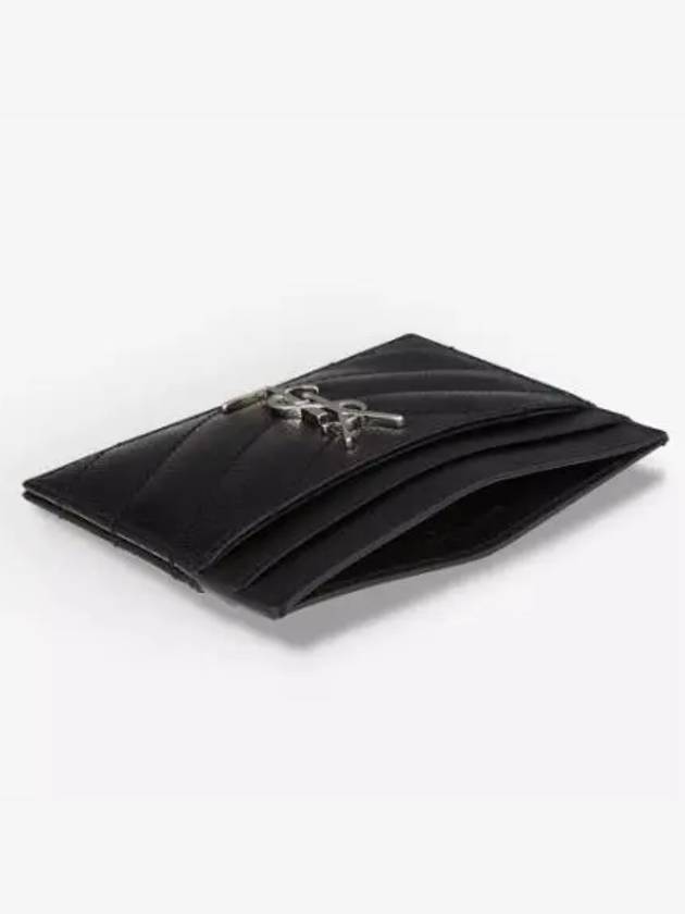 Luxury Saint Laurent Trending 2025 Cassandre Matelasse Card Case In Grain De Poudre Embossed Leather Black