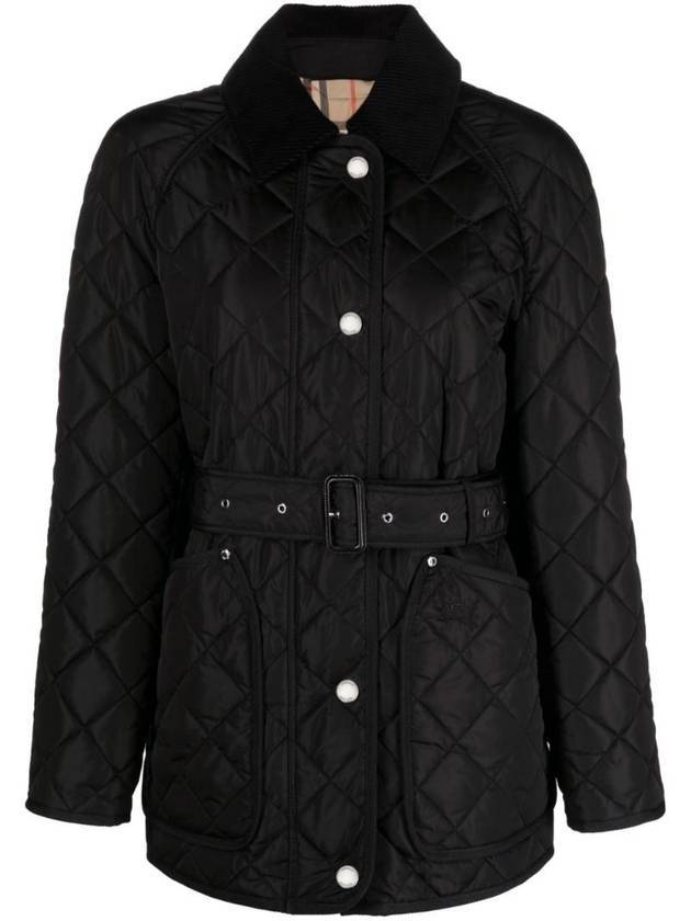 Luxury Burberry Diamond Quilted Nylon Jacket Black