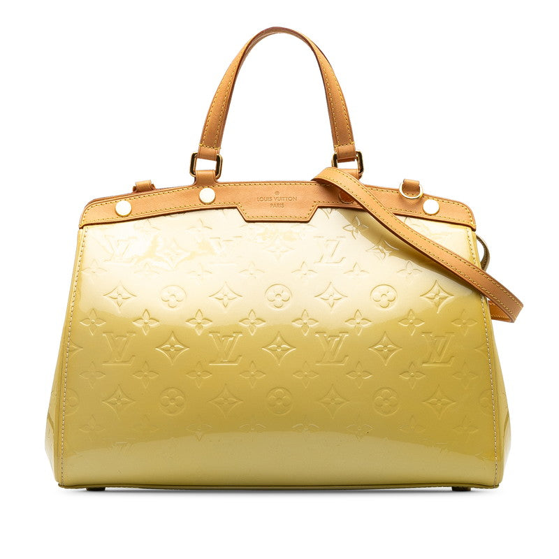 Louis Vuitton Monograms Verney M90108 Handbag Patent Leather Citrine Yellow Citrus