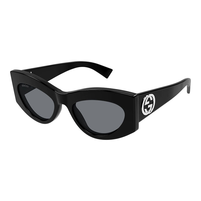 Gucci Sunglasses Cat Eye Full Rim, Black Frame and Grey Lens GG1843S001