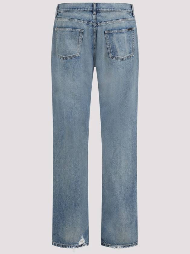Luxury Saint Laurent Trending 2025 Cotton Straight Leg Jeans Blue
