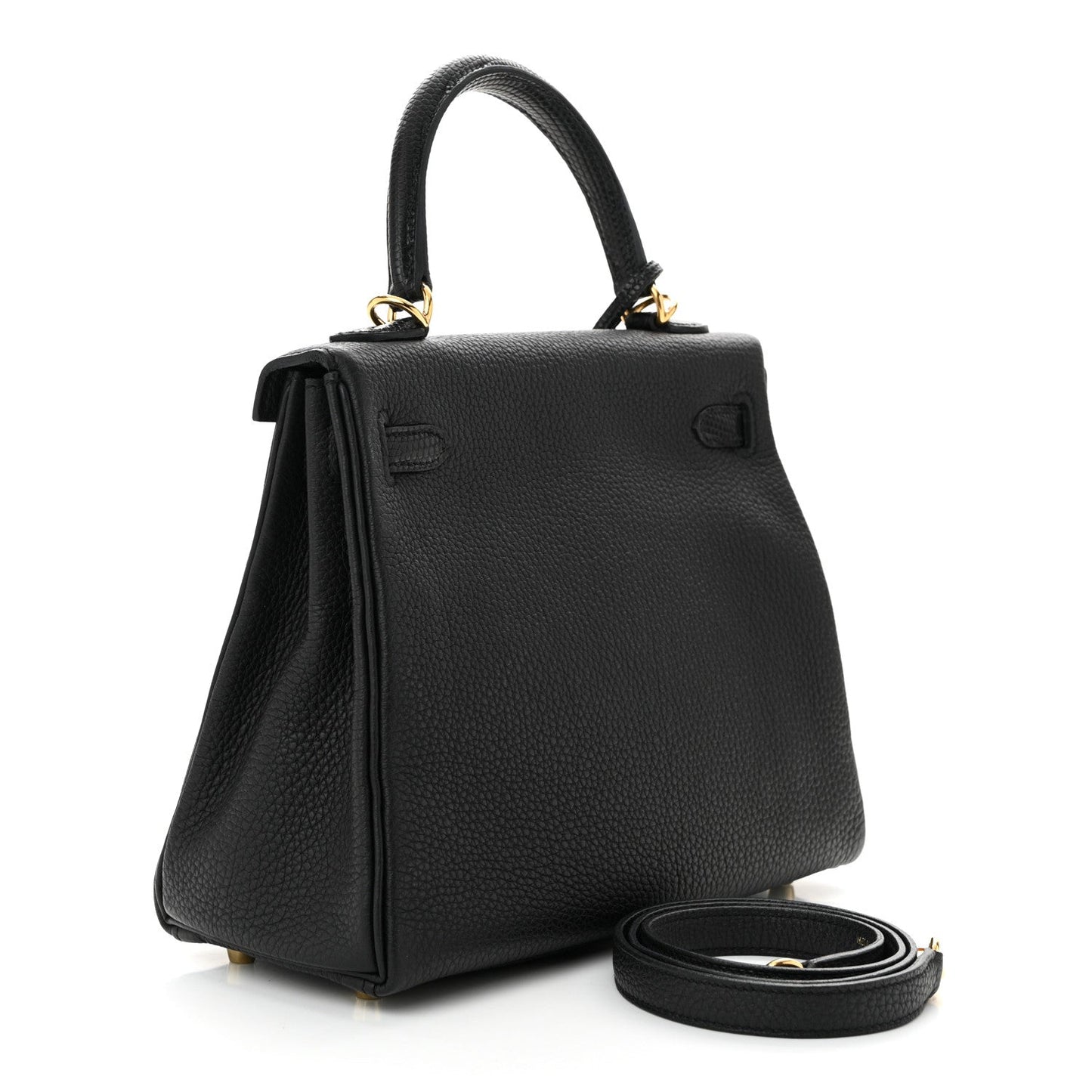 Hermes Togo Lizard Kelly Retourne Touch 25 Black