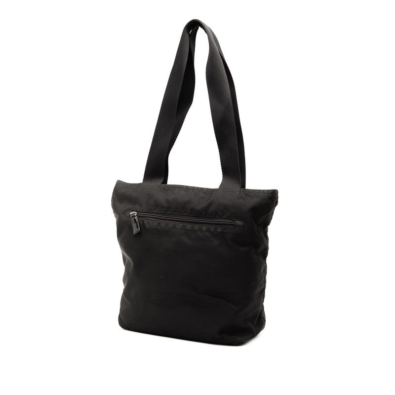 Prada Triangle Logo Plate Nylon Tote Bag