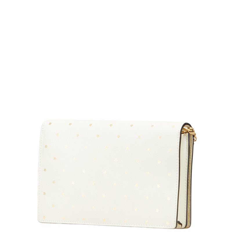 Dior CD Logo Star Motif Leather Chain Wallet Shoulder Bag