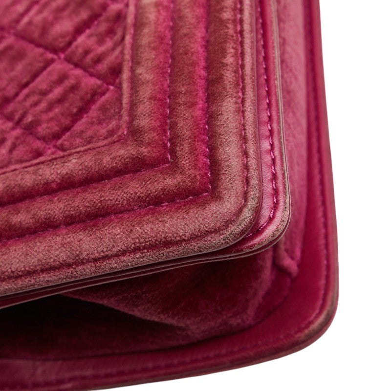 Chanel Boy Chanel Velour Leather Shoulder Bag