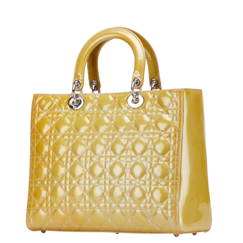 Christian Dior Lady Dior Cannage Patent Leather 2way Bag
