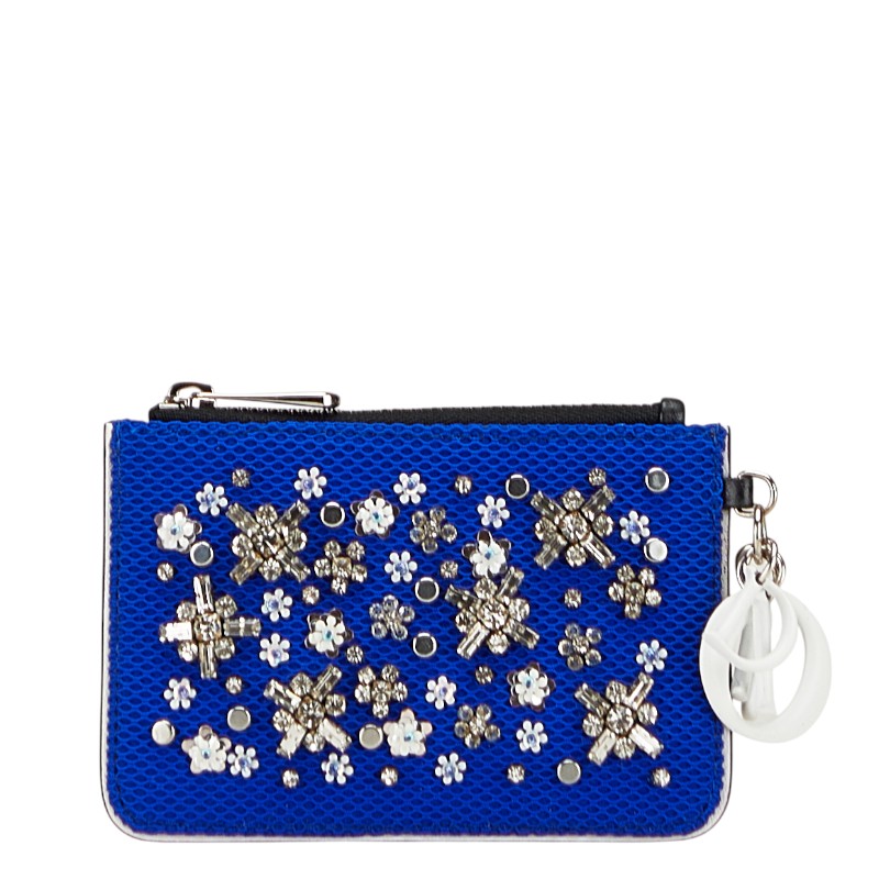 Dior Mesh Beads Bijou Leather Coin Case