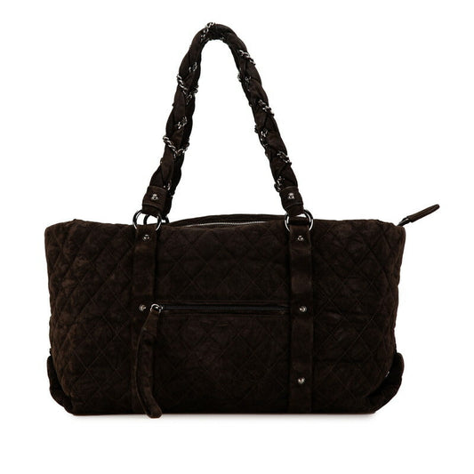 Chanel Coco Mark Matelasse Suede Tote Bag