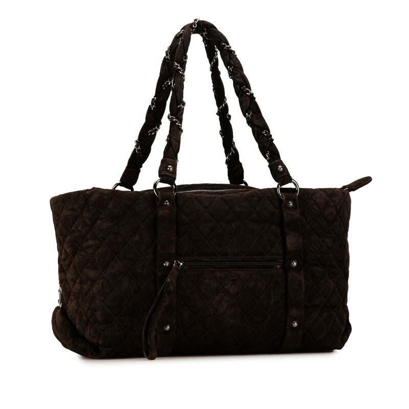 Chanel Coco Mark Matelasse Suede Tote Bag