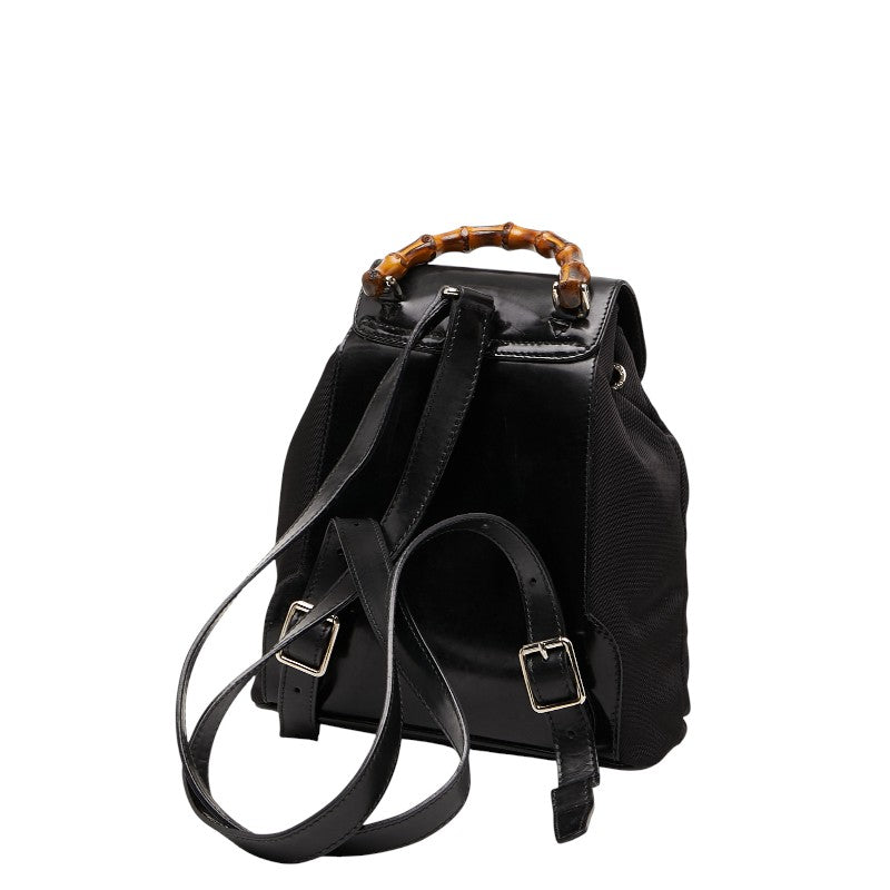 Gucci Bamboo Nylon Leather Backpack