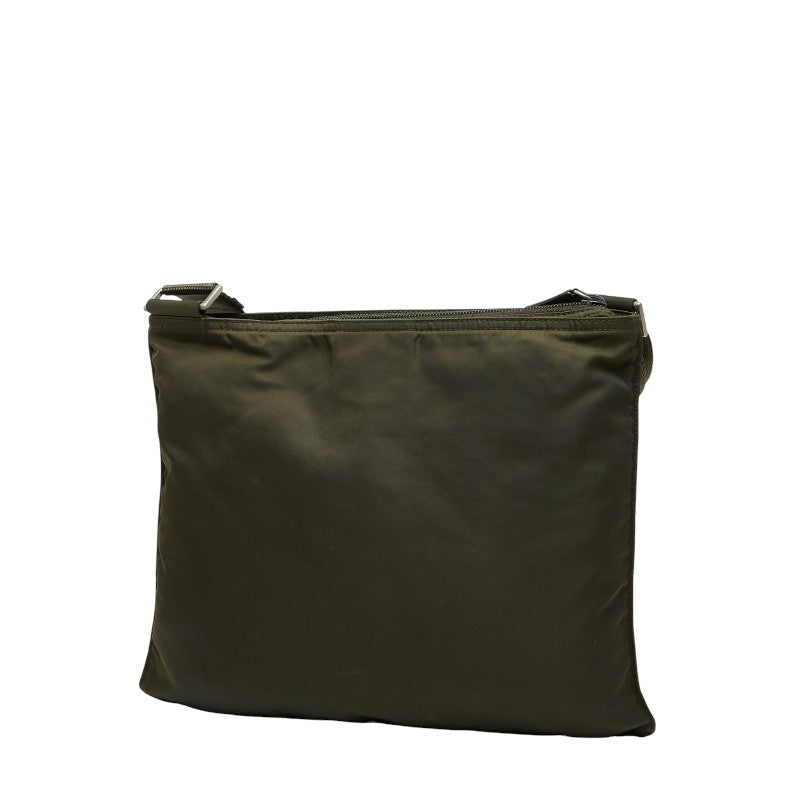 Prada Triangle Logo Plate Nylon Shoulder Bag