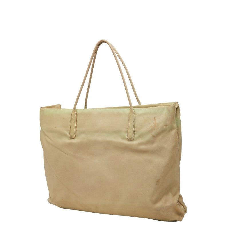 Prada Triangle Logo Plate Nylon Tote Bag