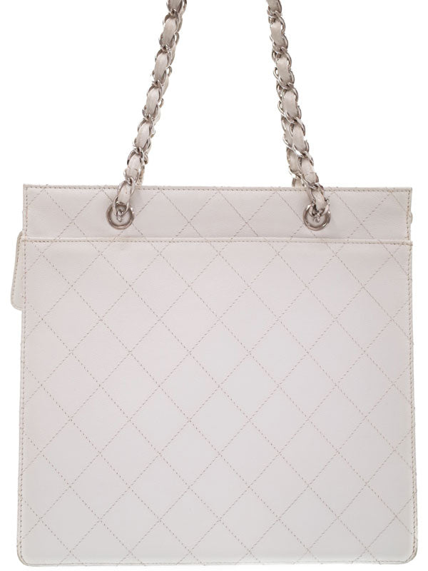 Chanel Matelasse Chain Tote Bag Shoulder Bag White