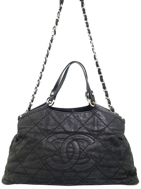 Chanel Wild Stitch Chain Shoulder Bag Black
