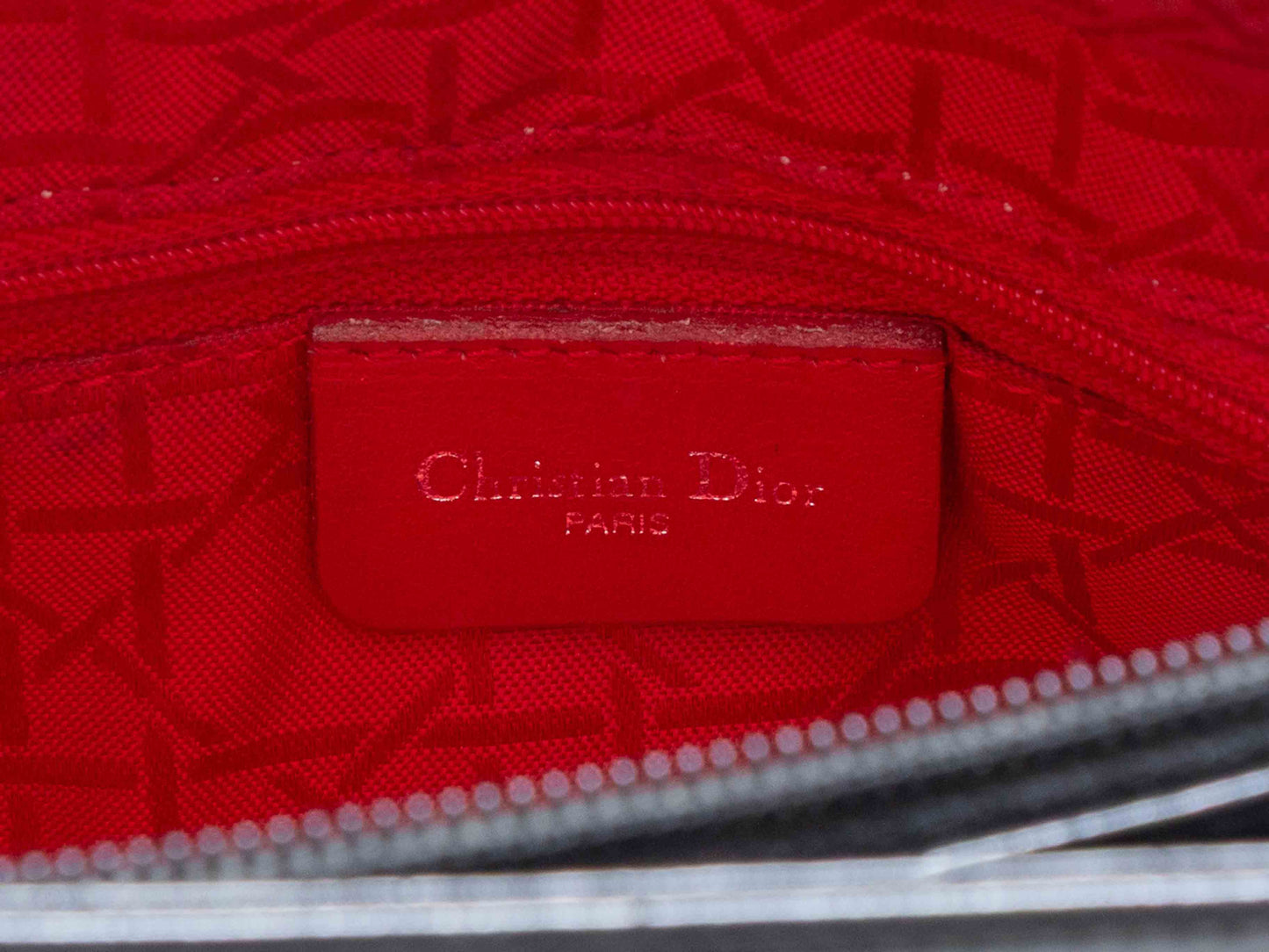 Black Christian Dior Medium Patent Lady Dior Bag