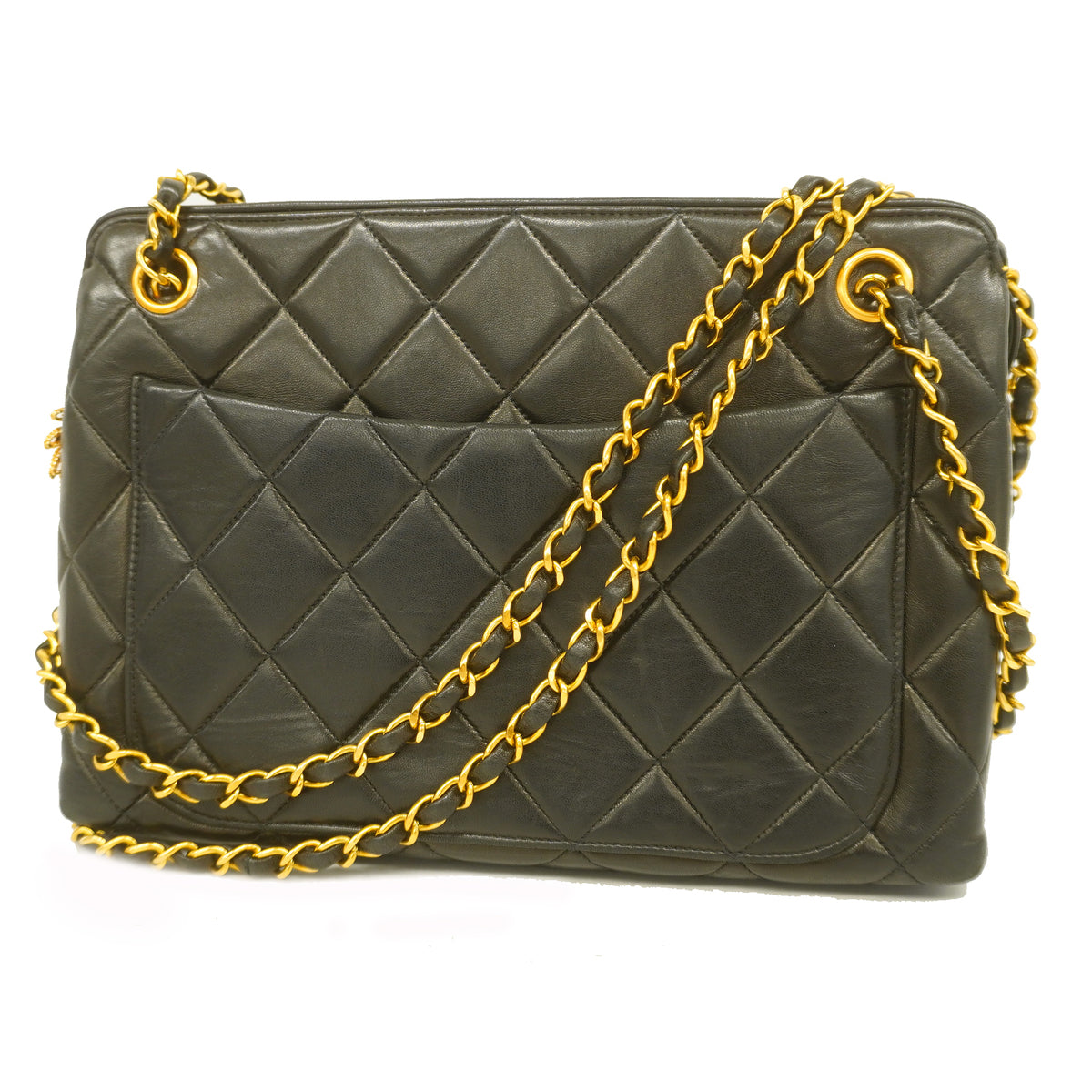 Chanel Shoulder Bag Matelasse Chain Lambskin Black