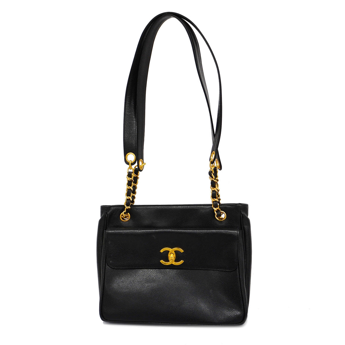 Chanel Shoulder Bag Caviar Skin Black