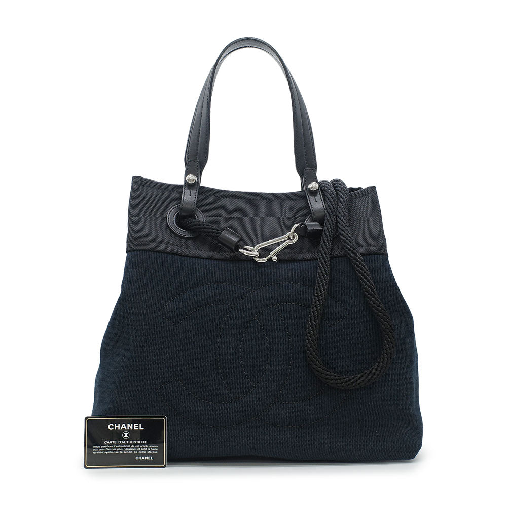 Chanel Fabric Tote Bag Handbag 2way Cocomark