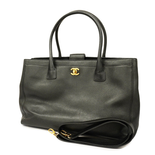Chanel 2way Bag Executive Tote Caviar Skin Black