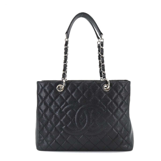 Chanel Matelasse Grand Shopping Chain Tote Bag GST Caviar Skin Black