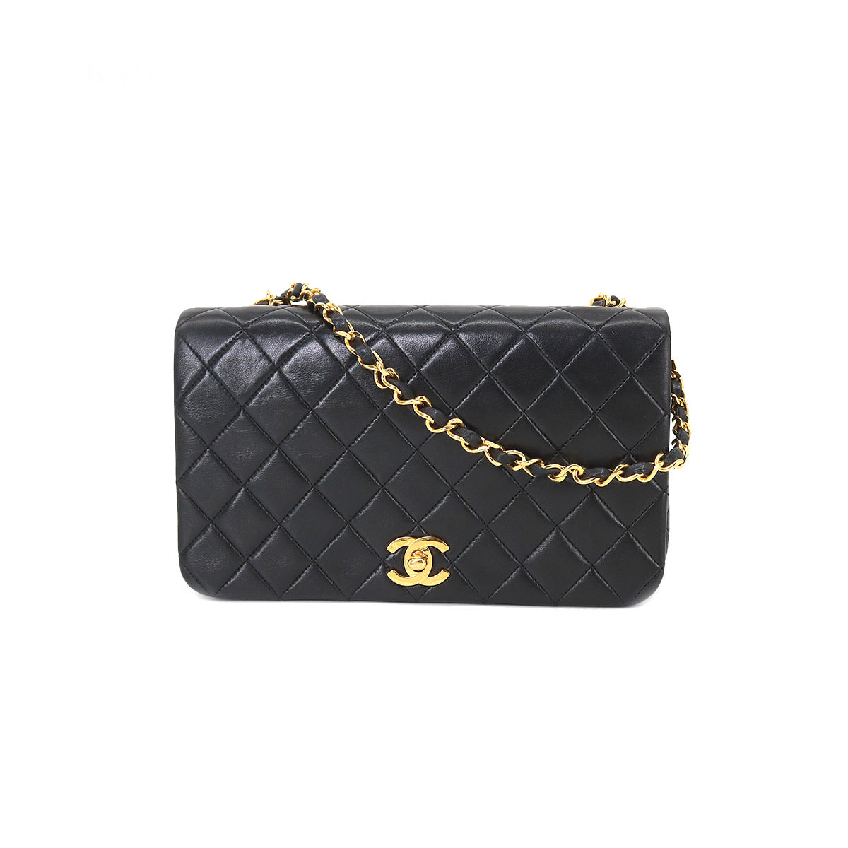 Chanel Matelasse Chain Shoulder Bag Leather Black Gold Metal Fittings