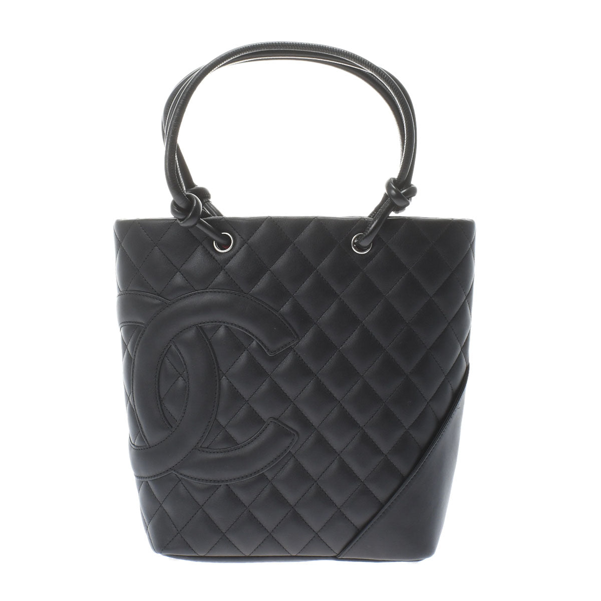 Chanel Cambon Line Medium Black/Silver Hardware Calfskin Tote Bag