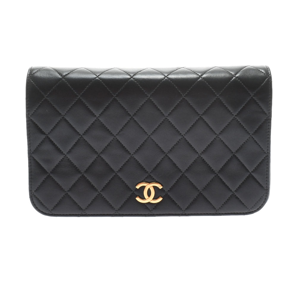 Chanel Matelasse Full Flap Push Lock Chain Gold Hardware Lambskin Shoulder Bag