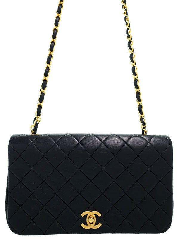 Chanel Matelasse Lambskin Black Chain Shoulder Bag
