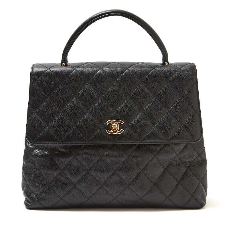 Chanel Top Handle Bag Black Gold Hardware HandBag