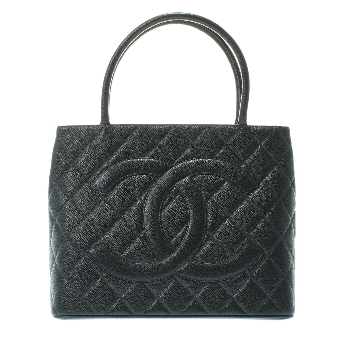 Chanel Gold Hardware Caviar Skin Tote Bag Black
