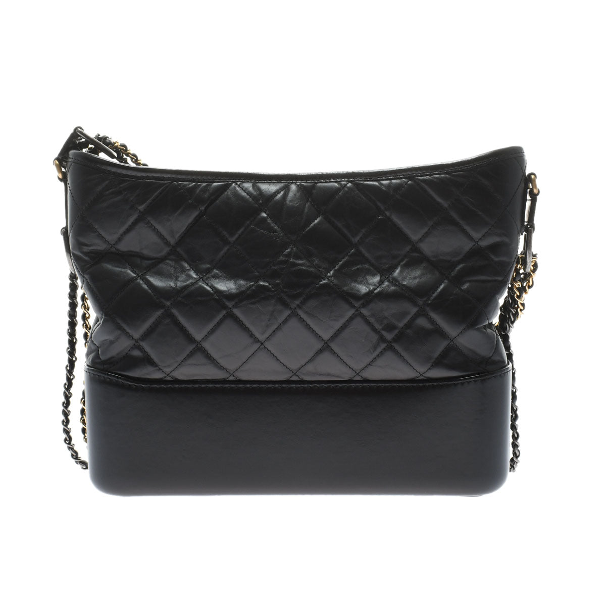 Chanel Black Gold Silver Hardware Vintage Calfskin Shoulder Bag