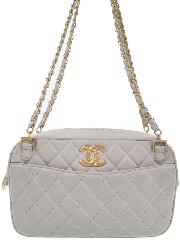 Chanel Matelasse Shoulder Bag Light Gray