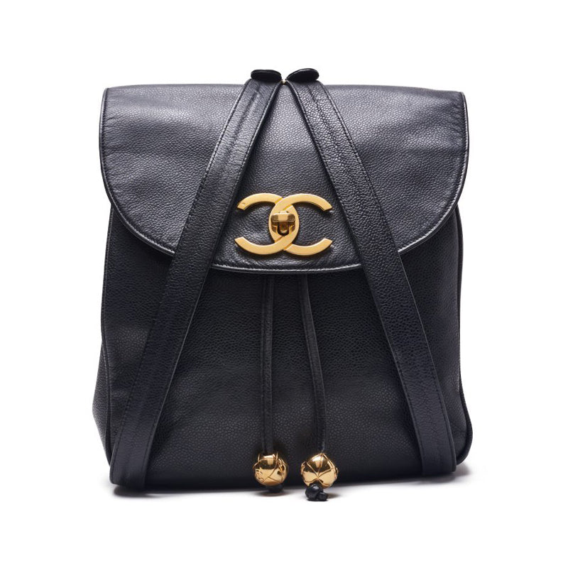 Chanel Chain Backpack Caviar Skin Black