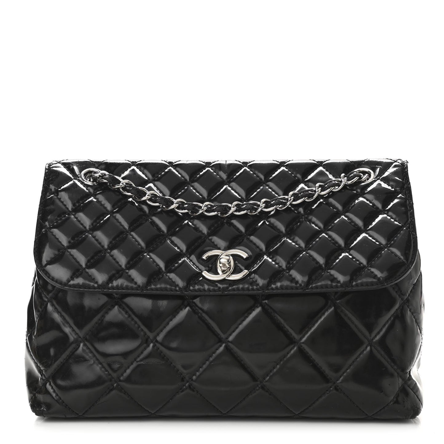 Chanel Vinyl Quilted In The Business Flap Bag Black