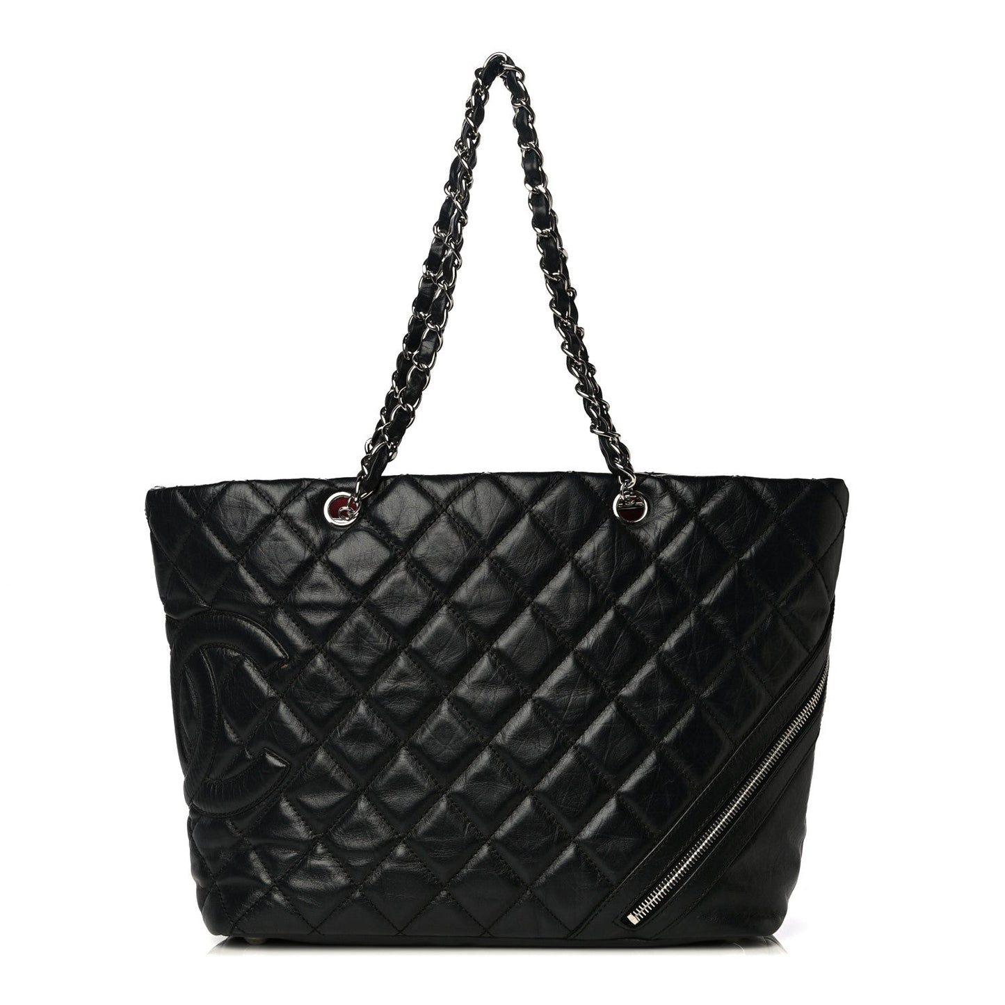 Chanel Aged Calfskin Quilted Large Cotton Club Tote Black