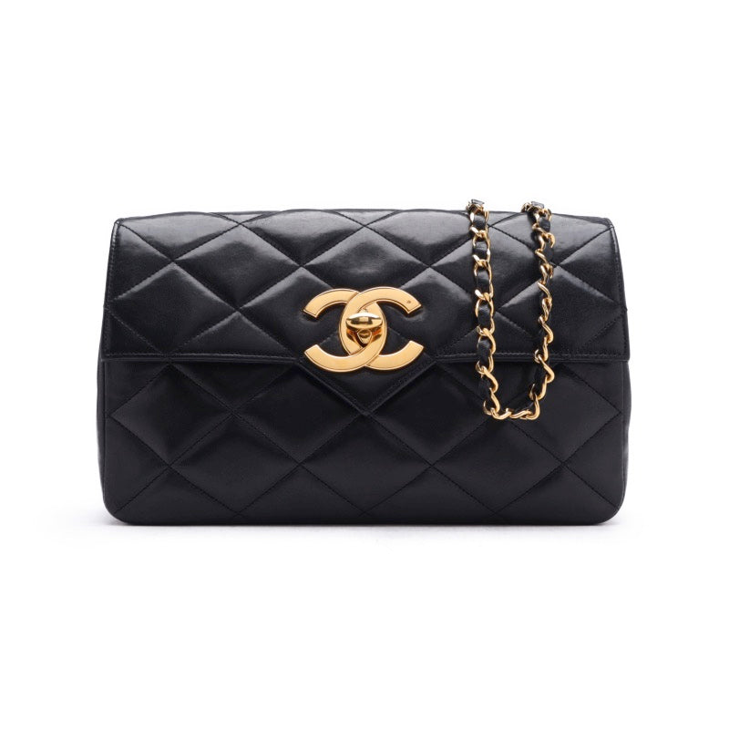 Chanel Matelasse Decacoco Turnlock V Flap Chain Lambskin Black